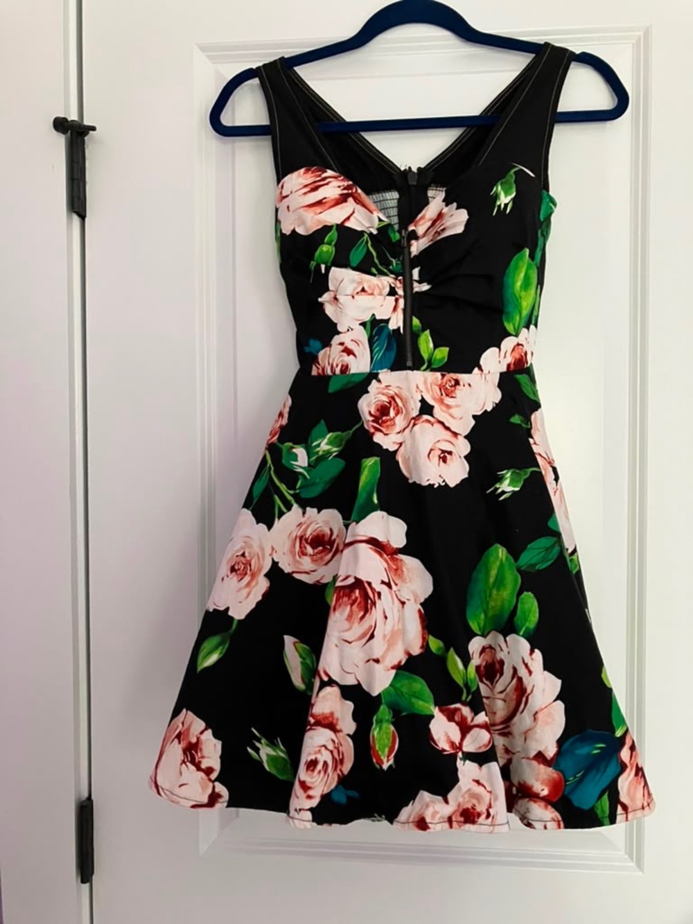 Chicwish NEW Floral Fit-and-Flare Dress in Black and Pink
